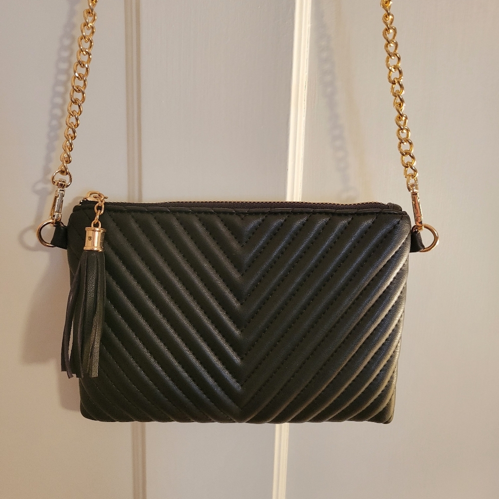 Forever 21 Black Clutch Wristlet Bag, Faux Leather